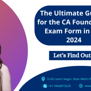 computer screen displaying the CA Foundation exam registration portal for CA Foundation exam Form October 2024. A person's hand is seen filling out the form online with a pen in hand.