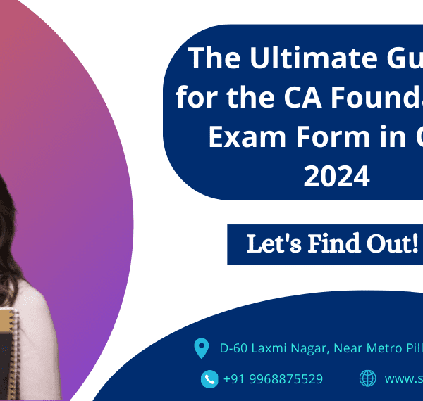 computer screen displaying the CA Foundation exam registration portal for CA Foundation exam Form October 2024. A person's hand is seen filling out the form online with a pen in hand.