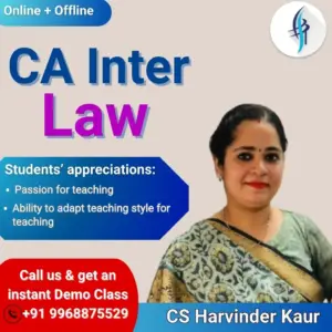 CA Inter Law Faculty CS Harvinder Kaur