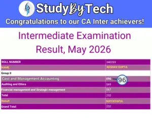Keshav Gupta CA Inter Result
